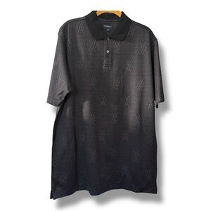 Burberry Black Polo Shirt with Burberry Embossed Pattern - M - New